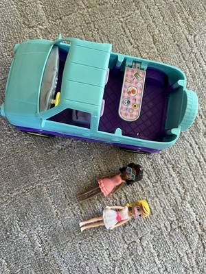 Polly Pocket Doll Playset Lot Of Car And Two Dolls