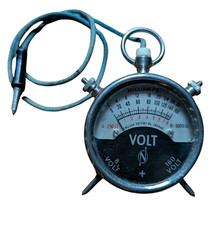 Vintage Voltmeter Volt Gauge - Tester Meter Fob Steampunk Old Electrical Testing