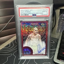 2024 Topps Finest UFC - Intimidators Autographs Alex Pereira  Red Shimmer PSA 10
