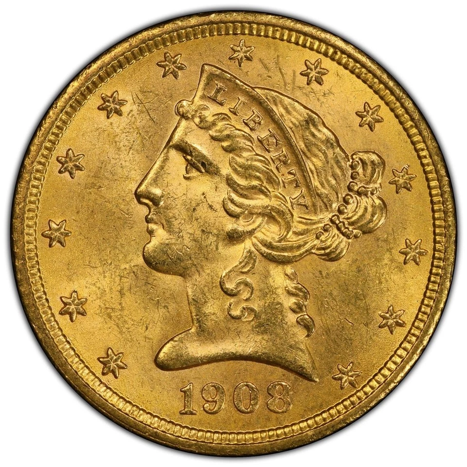 1908 Liberty Head $5 Gold PCGS MS65+ • Fairmont Collection Pedigree - Image 3 of 4