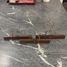 3 Vtg Royal German 10 .25  wood Pant Hangers Skirt trouser Clamp Hangers