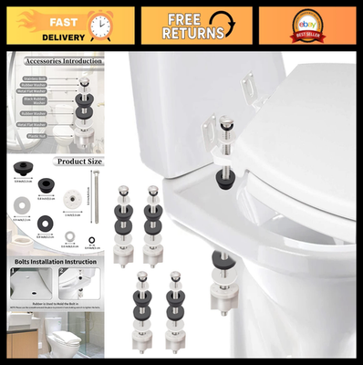 #ad Heavy Duty Universal Toilet Seat Hinge Bolts Kit Waterproof Stainless Washers amp; $31.99