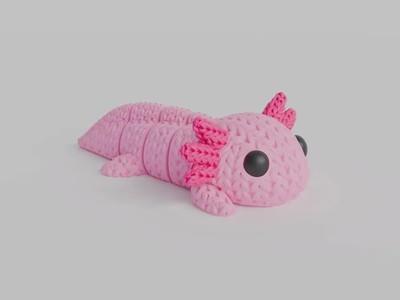 3D gedruckter Axolotl Flexi in Strickoptik   Optional mit Schlüsselanhänger