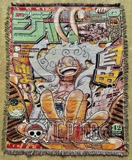 One Piece Gear 5 Luffy Woven Tapestry Blanket 50x60” | Anime Wall Art Decor