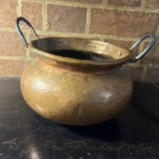 Antique Primitive Copper Cauldron Kettle Pot