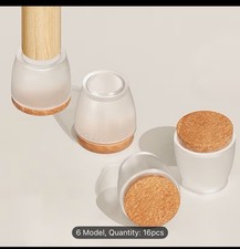 16PCS Silicone Chair Leg Floor Protectors Felt Pads Furniture Feet Covers