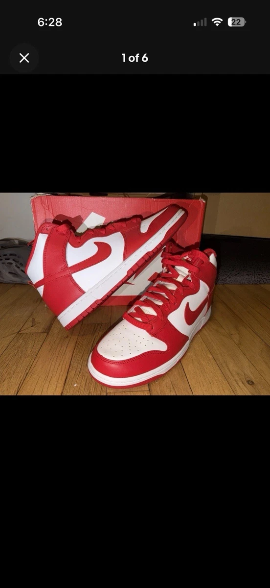 Nike Dunk High Red/White - огромный выбор по лучшим ценам | eBay
