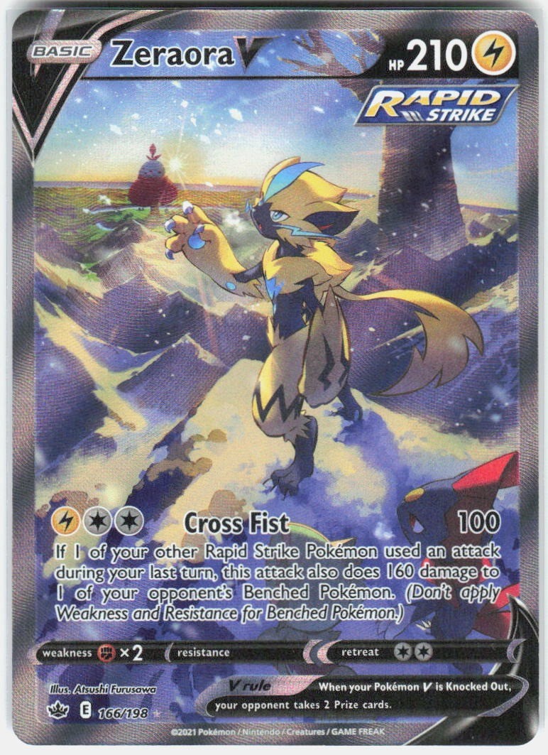 Pokemon Zeraora V 166/198 NM Ultra Rare Chilling Reign Holo