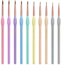 Nicpro 10PCS Micro Fine Detail Paint Brush Set, Aesthetic Pastel Small Miniature