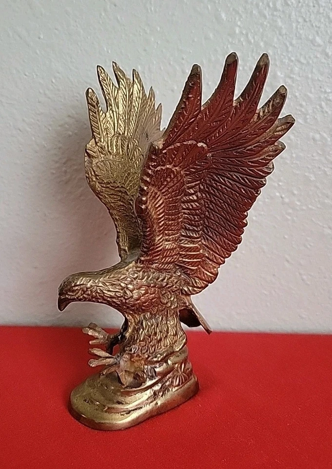 Estatua de águila calva americana de latón macizo de colección alas extendidas... Foto 3 de 4