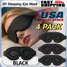 4 Pack Travel 3D Eye Mask Sleep Soft Padded Shade Cover Rest Relax Blindfold