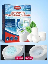 12PCS Toilet Bowl Cleaner Tablets Toilet Cistern Bowl Grime Limescale Descaler