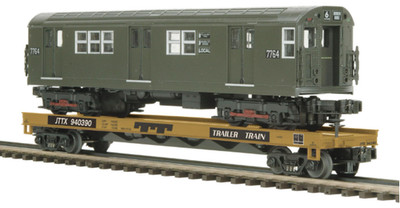 MTH Premier 20-98382 MTA Flat Car w/ R-26 World's Fair Subway Car