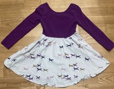Girls Tea Collection Dark Purple Horse Dress Size 5 EUC