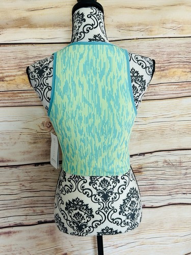 Athleta Marl Blue Green Aurora Cropped V-Neck Ribbed Athletic Tank Top S NWT - Picture 6 of 14