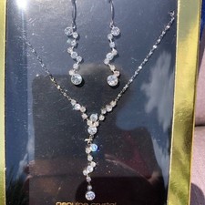 Claire's Icing 20"  extension Genuine crystal necklace and earrings set NWT