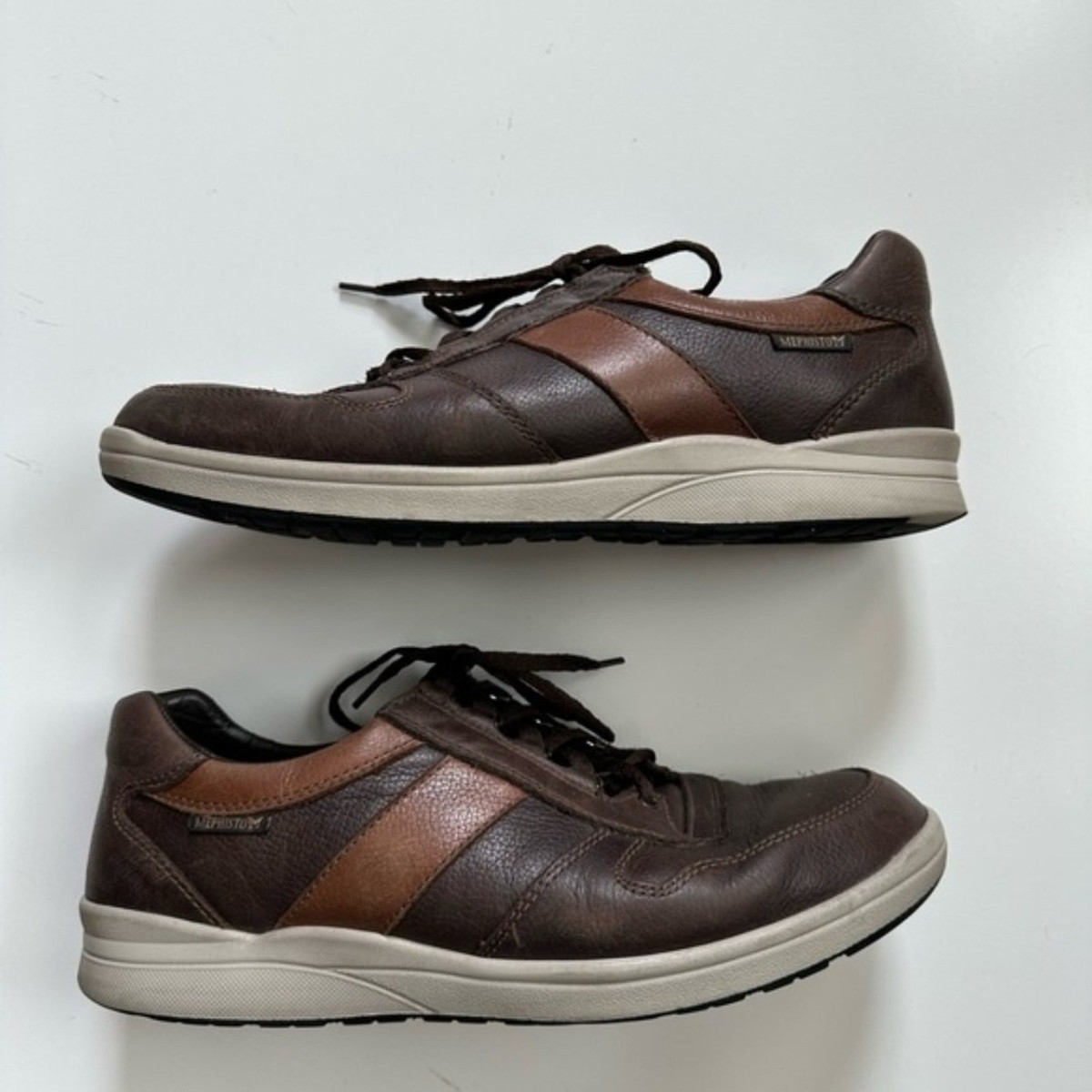 Mephisto Mens Vito Leather Sneakers Brown size 12 View 3