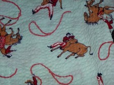Vtg Cotton Seersucker Novelty Print Toddler Jacket Smock Cowboys Rodeo TLC