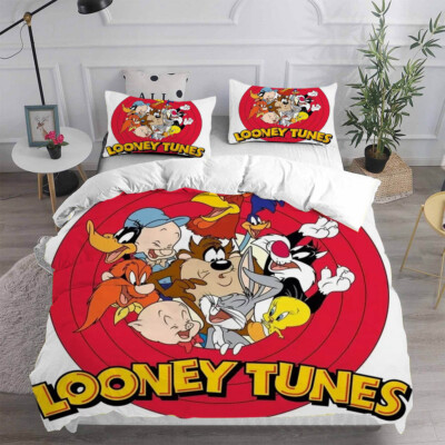 Belum Looney Tunes Bettbezug Aus 100% Baumwolle – Schwarz-weißes Design, Mit Knöpfen, Für 180x240 Cm Bett