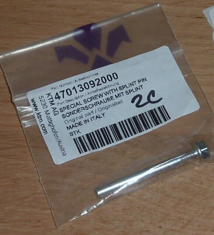 KTM Husqvarna 85 Special Screw with Splint Pin OEM 47013092000