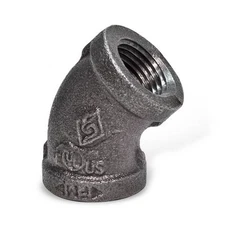 1/2" BLACK MALLEABLE IRON 45 ELBOW DEG 45° fitting pipe npt