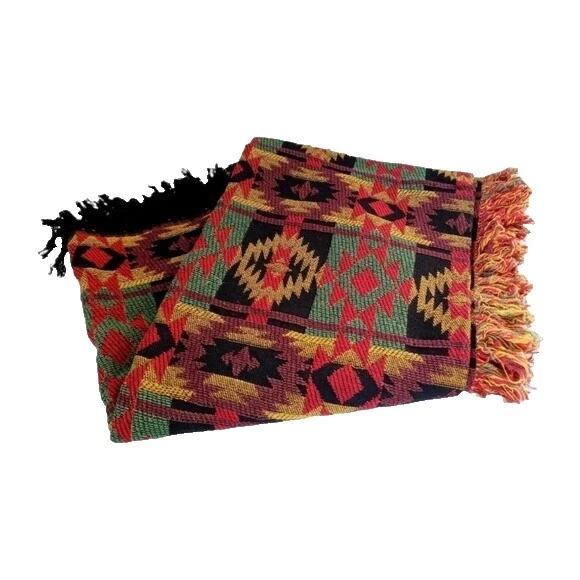 Multicolor 100% Cotton Afghans & Throw Blankets
