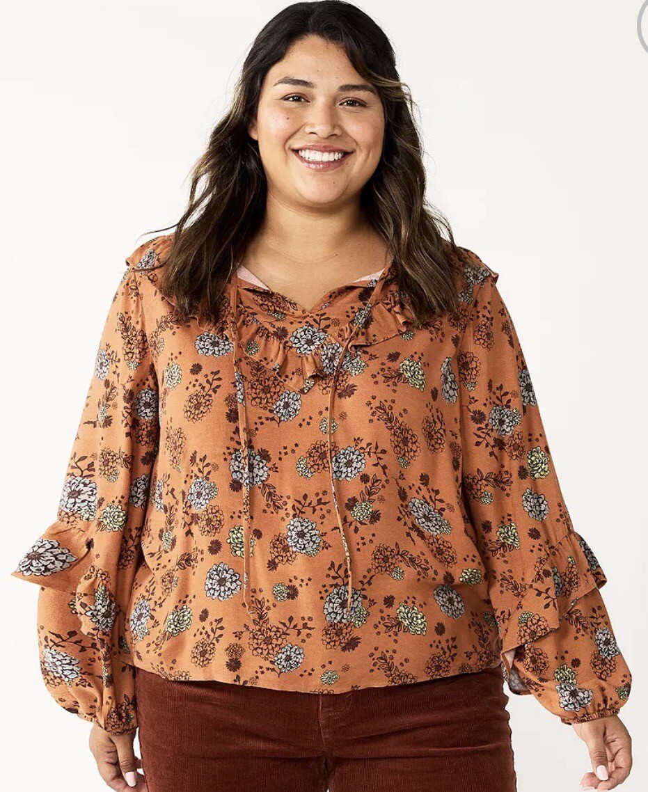women's plus peasant tops