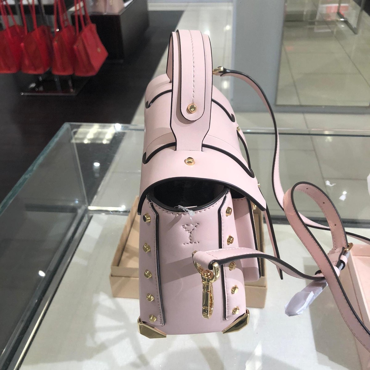 MICHAEL KORS MANHATTAN MEDIUM CROSSBODY SCHOOL SATCHEL LEATHER  