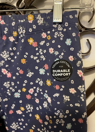 Large 14 Arizona Jean Co Floral Elastic Waist Girl's Pants Blue NWT - Picture 4 of 8