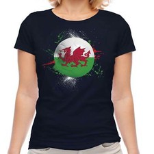 Image of WALES FOOTBALL LADIES T-SHIRT TEE TOP GIFT WORLD CUP SPORT