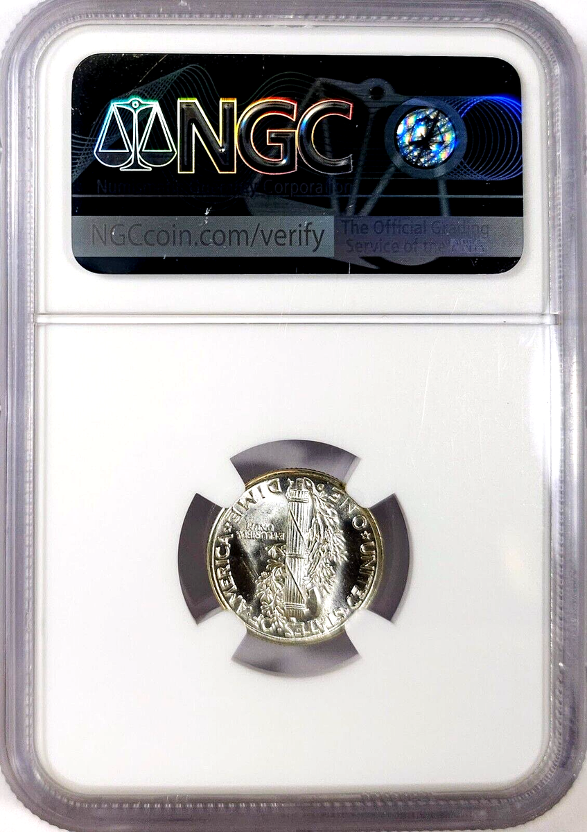 霊獣 米版 高レアリティ 1943-D Mercury Dime 10c - NGC MS68 FB FULL BANDS - Low Pop! Rare