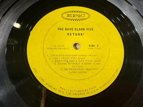 F-24 THE DAVE CLARK FIVE (5) Return - MONO - EPIC LN-24104 - RECORD - POP - Imagen 8 de 8