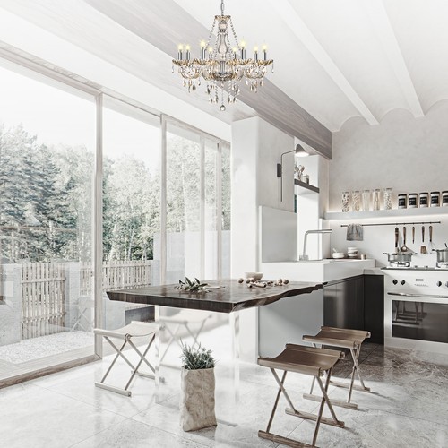 Modern 8 Lights Crystal Chandelier Ceiling Pendant Lamp Lighting Fixtures E12 - Picture 7 of 10
