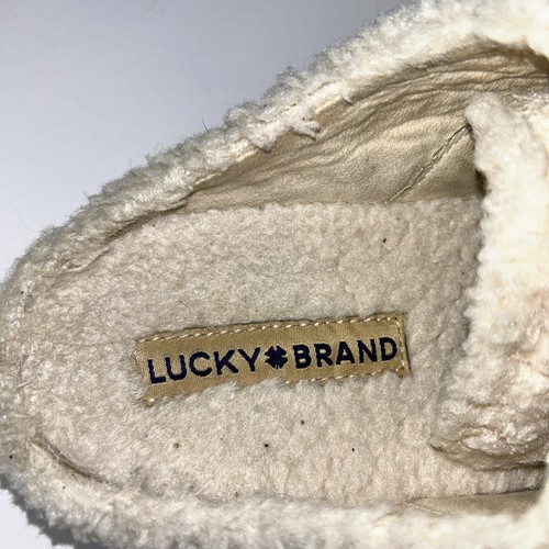 Lucky Brand Tolini Sneakers Faux Shearling Slip On Backless Cream Shoes Women 8 - Picture 6 of 8