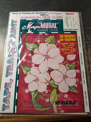 Tape Trace & Paint Magic Mural Transfer System Magnolias Wall Art Vintage
