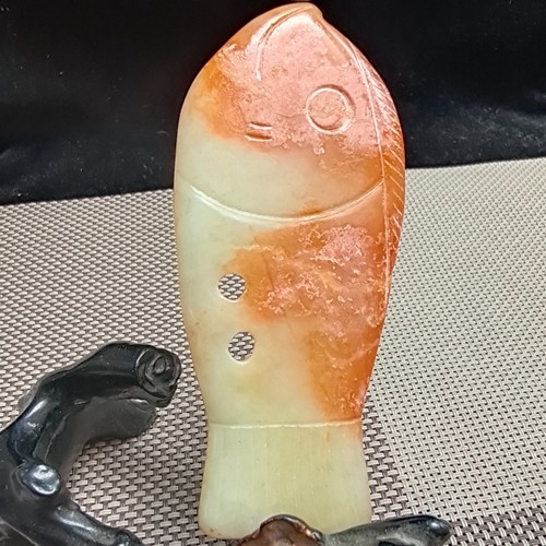 Chinese jade,collectibles, manual sculpture,Ancient jade fish statue pendant 609 - Picture 5 of 7