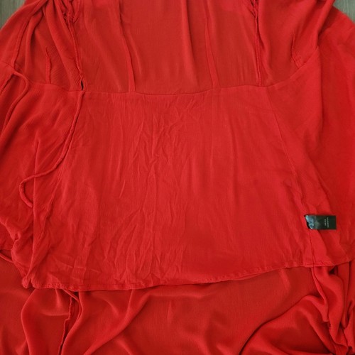 Lulus Womens Red Short Split Sleeve V Neck Wrap Maxi Dress Size Medium - Picture 6 of 8