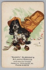 Q) ONE Single Swap Playing Card Artistic Dog Canine Vintage King Of Spades