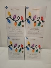 4x    25 Multi-Color Indoor/Outdoor C9 Faceted LED Christmas String Lights 16'