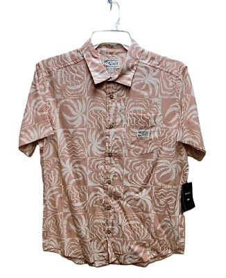 RVCA EXOTICA Men's S/S Woven Shirt - Pale Mauve - Medium - NWT