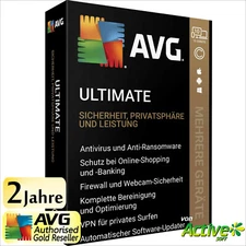 AVG ULTIMATE 2026 10 PC 2 Year | TuneUp, Internet Security, VPN, Antitrack | UE