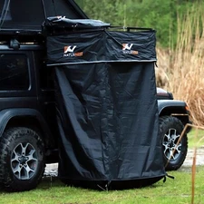 Naturnest Popup Car Shower Tent Retractable Shower Toilet Awning w/ Roof & Mat
