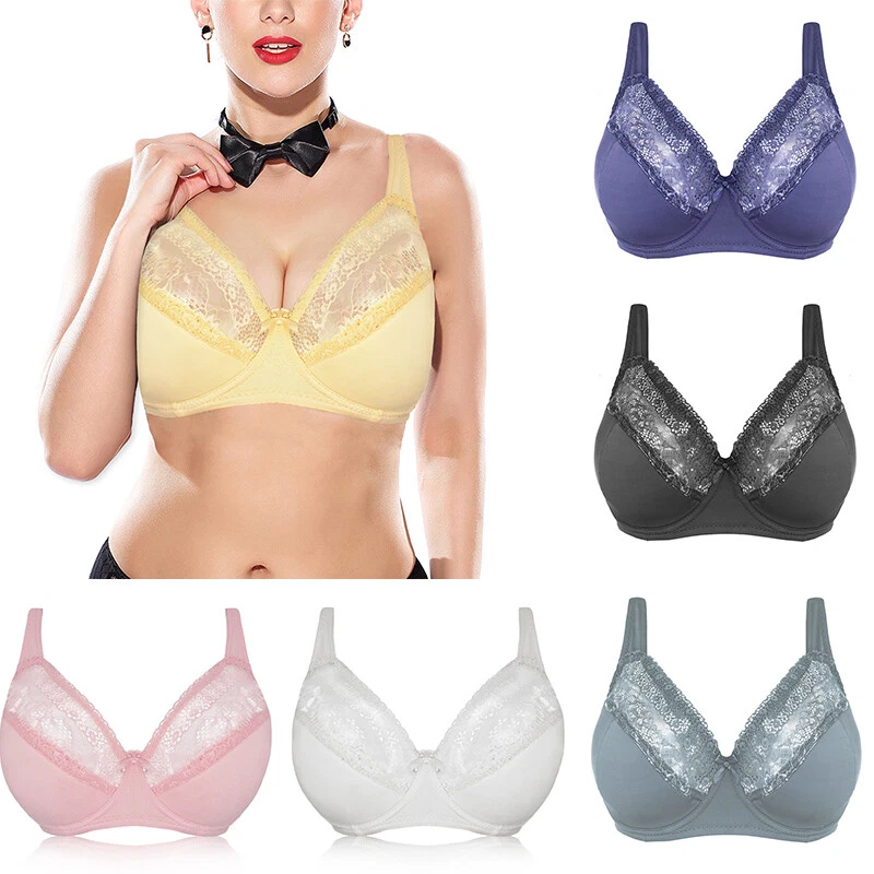Ladies Underwired Full Cup Bra Large Bust Lace Firm Hold Plus Size