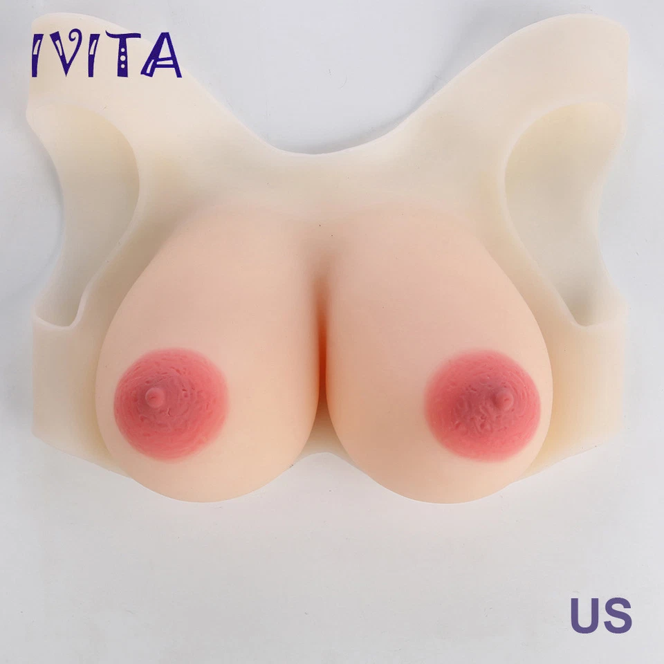 IVITA Big Areola Full Silicone Breast Forms Transgender Drag Queen GG Cup Boobs - Image 2 of 4