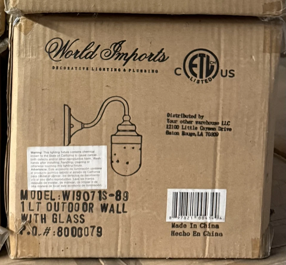 Pared exterior con vidrio World Imports WI9071S89 1 luz Foto 2 de 2