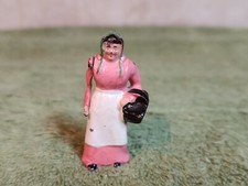 Barclay Manoil Lead Toy Farm Figure  1940  s USA Lady Holding Basket