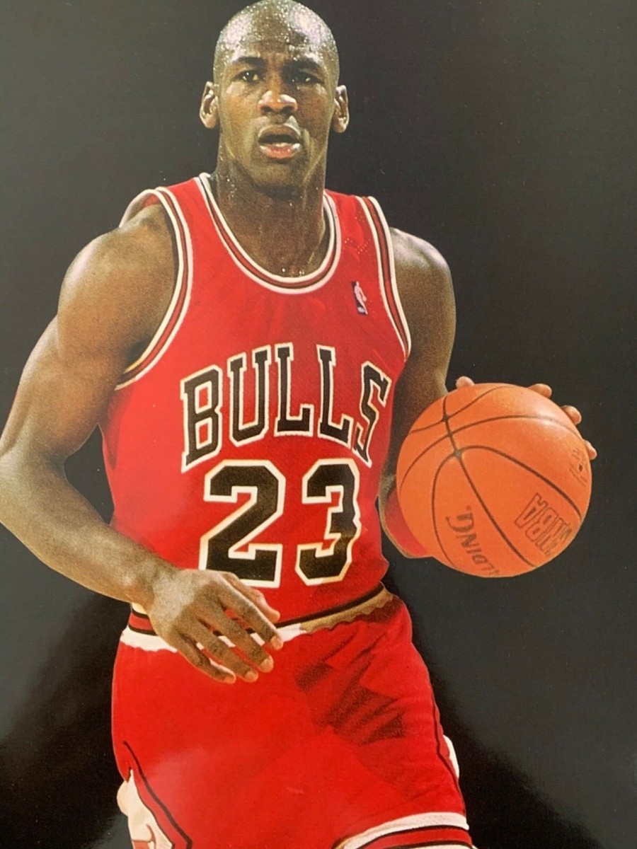MICHAEL JORDAN, NBA, CHICAGO BULLS, RARE AUTHENTIC 1980's ART