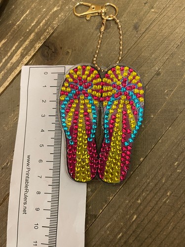 Flip Flop-5 Acrylic & Gemstone Key Chain - Picture 3 of 4