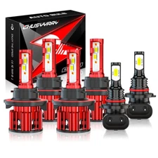 6X Combo 6500K LED Headlight Hi/Lo + Fog Light Bulbs Kit For 2004-2014 Ford F150