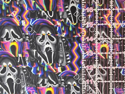 Custom 100% Cotton Woven Scream Movie Ghostface Glitch By the 1/4 Yard 9x56 